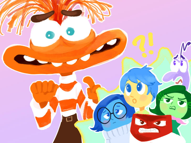 Illustration of characters from Inside Out 2